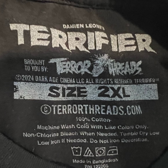 Terrifier Tshirt 2XL Terror Threads Horror David Howard Thornton Art the Clown - Picture 2 of 4